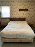 Full size bed with headboard, mattress and box
