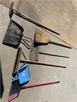 Brooms, Dustpans, Rake, Garden Hoe