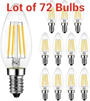 Lot of 72 Bulbs, LVWIT LED Chandelier Light Bulbs,