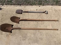 3+/- Shovels- small (flat end), medium and large