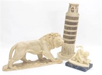 Greco Statues Lion Leaning Tower and Wrestlers