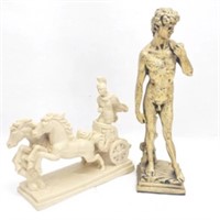 Roman Sculptures David and Chariot Driver