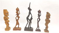 (5) Wood Carving Figures Walking