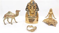 (4) Egyptian Lot - Decanter, Incense, Asp Bangle