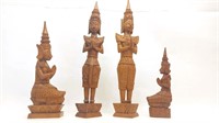 (4) Wooden Statues