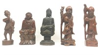 Mixed Lot of (5) Wooden Figures