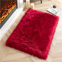 Faux Sheepskin Fur Area Rug 5' X 3'