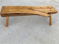 56 In. Half Round Log Wood Table / Bench -