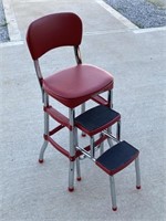 Red Cosco Retro Counter Chair/Step Stool