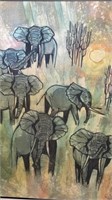1986 Henry Lumu Original Painted African Elephants