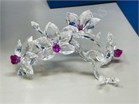 Swarovski Crystal Orchids - 8" L - repaired bud