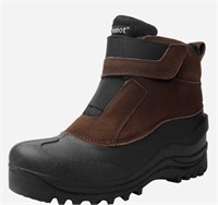 riemot Men's Slip On Brown Snow Boots Waterproof