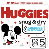 Huggies Snug & Dry Baby Diapers, Size 5, 132 Ct