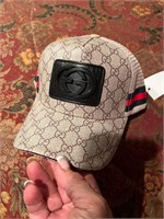 Leather Gucci Unisex, striped baseball cap