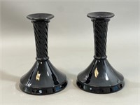 2 Glass Candle Holders