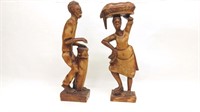 Pair of Signed Jesner Wood Carvings