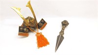 Three Bladed Dagger & Samurai Helmet