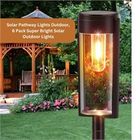 Solar Pathway Lights Outdoor, 6 Pack Super Bright