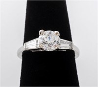 Platinum Diamond Engagement Ring, D Color, VVS2