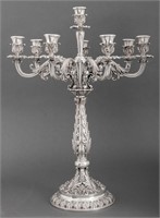 Italian Baroque Style Silver 8-Light Candelabra