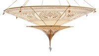Fortuny "Scheherazade" 2-Tier Silk Hanging Lamp