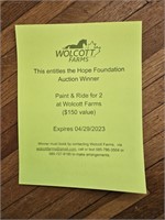 A Paint and Ride for 2 At Wolcott Farms