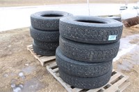 (8) Lo Pro 295/75R22.5" Truck Tires #