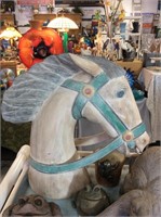 Wood carved carousel horse head