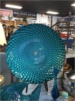 Large decorative peacock dish