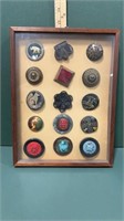 Antique Buttons-framed 9.5 in x13 in