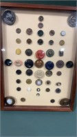 Framed lot of Antique Buttons
