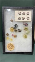 Antique Buttons -ceramic, carved wood and