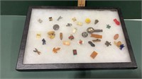 Antique Buttons-in display case 8.5 in x12 in
