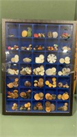 Lot of Antique Buttons in Display Case