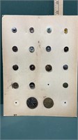 Antique Buttons on 9 x 12 in sheet of paper
