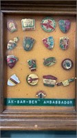 1949 thru 1963 AK-Sar-Ben Pin-backs framed