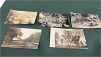Lot of 5 Mixed U.S. Real Photo Postcards