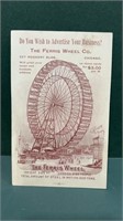 1893 Chicago Worlds Fair Ferris Wheel Trade Card
