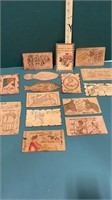 Lot of 15 misc Antique Leather  PostCards