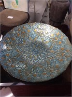 Teal and gold decorative bowl