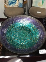 Teal and purple decorative bowl