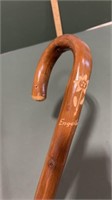 Engelberg carved wooden walking hiking cane