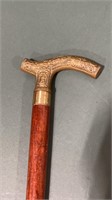 Ornate brass handled cane - handle needs to be
