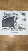 1943 War Poster WWII “Look Out Below” by Philco