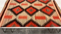 Early 1900s Navajo rug -please note: running dye-