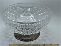 Vintage Teleflora  Bowl Glass Silver Plated