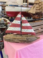 Wood and metal sailboat