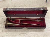 VINTAGE H AND H MUSIC COMPANY KING TROMBONE WITH