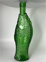 Vintage Emerald Green Fish Bottle Orvietto glass