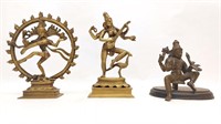 (3) Shiva Figures (Brass & Bronze)